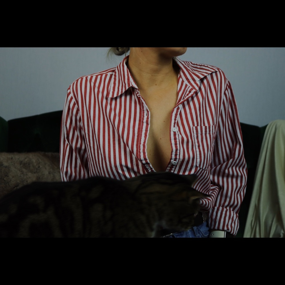UO Stripped Button-Down Shirt